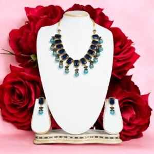 Necklace Set - Carbon Stone Navy Blue