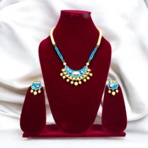 Rajasthani Necklace Set - Blue