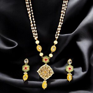 Rajasthani Necklace Set - Yellow