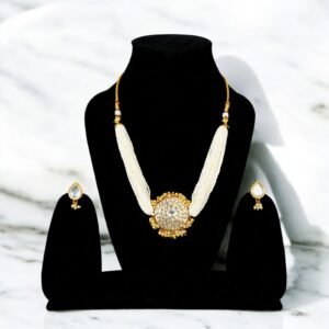 Rani Mala - Necklace Set - White Pearls