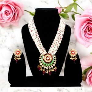 Rani Mala - Necklace Sets - Maroon Pearls
