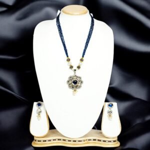 Necklace Earing Sets - Navy Blue