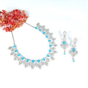 AD (American diamond) - Ocean Blue Necklace Set
