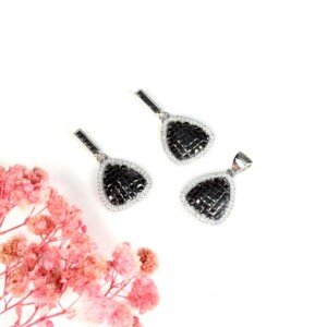 AD (American Diamond) - Black Pendant Set