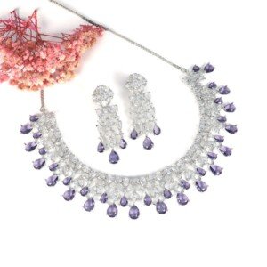 AD (American Diamond) - Purple Necklace Set