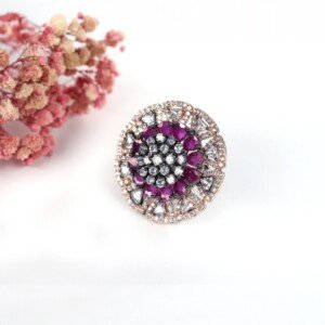 AD (American Diamond) - Maroon Rings